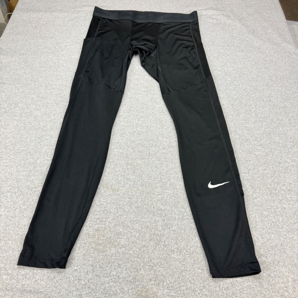 Nike Pro Mens XL Black Compression Tights Athletic Training Base Layer